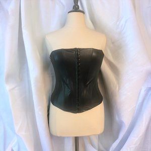 Zara Faux Leather Corset Top Black